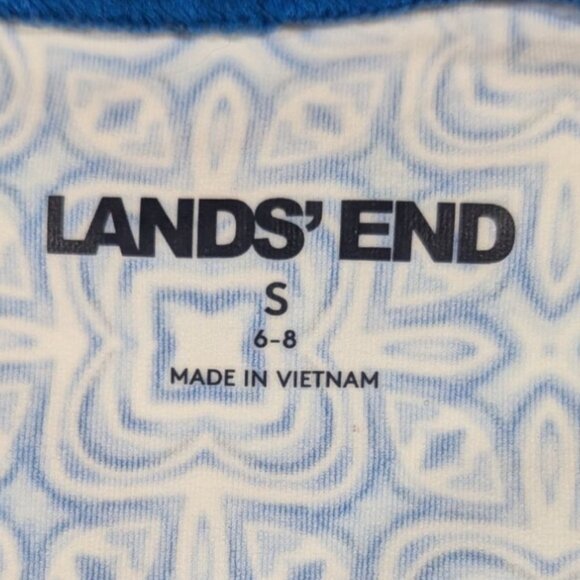 Lands End Swim Cover Up Dress Womens Small 6-8 Geometric Resortwear Beach - Picture 3 of 7